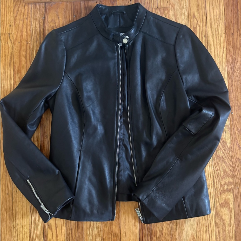 Black genuine Leather XS Calvin Klein women’s Moto Jacket